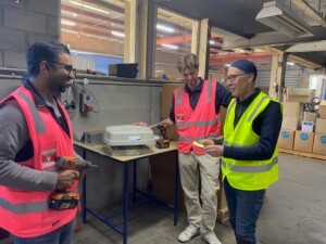 Jackson and Hasan from Transurban’s Digital Team learn about our work in assembling HVAC units from Andrew, Senior Supervisor of Manufacturing. 